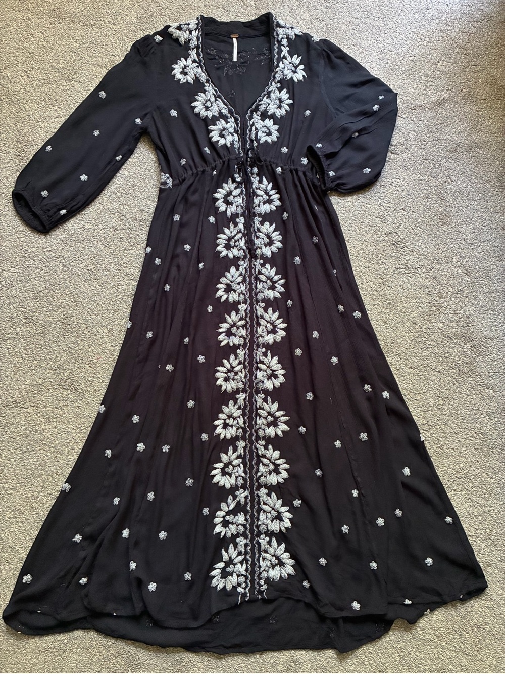 Black & White Boho Maxi Dress (S)
